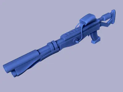 Sci-Fi Blue Camouflage Shotgun - Gun Weaponry Low-poly 3D model