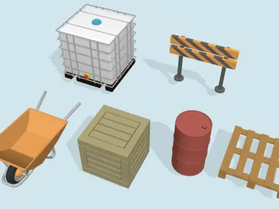 Low Poly Construction Tools Low-poly 3D model purchase