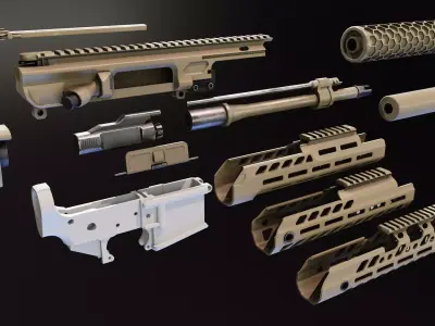 SUR300 Upper Receiver Low-poly 3D model