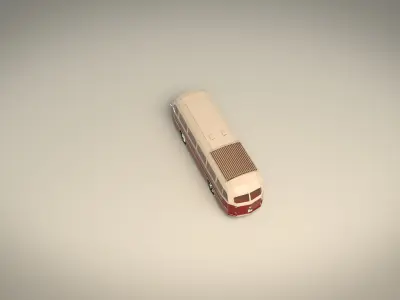Low Poly Vintage Bus 02 Low-poly 3D model