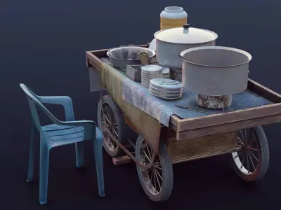 Daal Chawal Food Cart 3D model