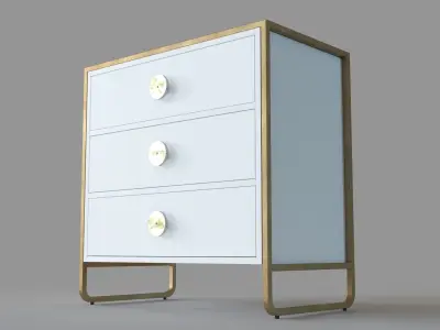 Sorella 3 Drawer Dresser Bright White 3D model