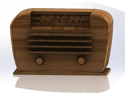 RADIO wooden Free 3D print model