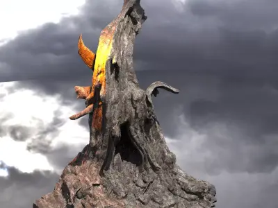 Medieval Witches Hollow Tree Tower 7 3D model