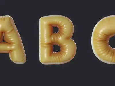Cute soft alphabet  3D model
