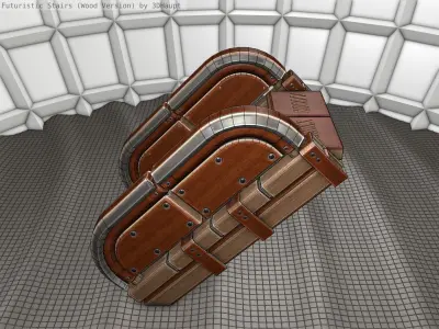 Wood Stairs Construction Element 30 3D model