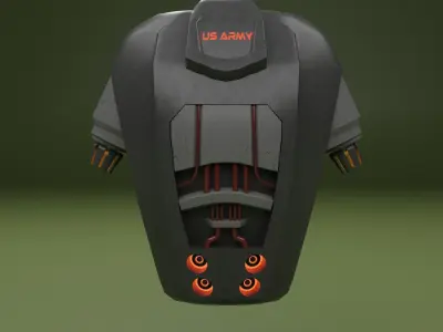 Sci-fi military jetpack 3D model