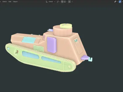 Leichter Kampfwagen II TANK BASE MESH  Low-poly 3D model