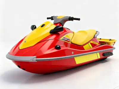 Realistic Rescue Jet Ski 3D Model Low-poly 3D model