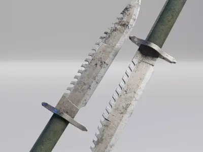 Rambo Survival Knife Low-poly 3D model