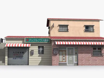 Japanese House x18 Low-poly 3D model