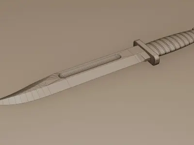 Combat Knife High-Poly Free 3D model