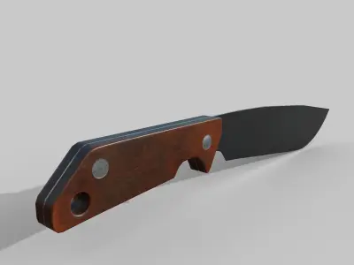 Kitchen knife Low-poly 3D model