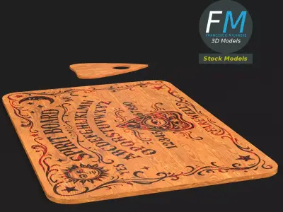 Spirit Board with Planchette 3D model