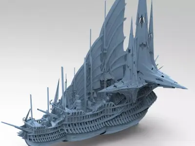 Sci fi Mongol pirate Cruiser  3D model