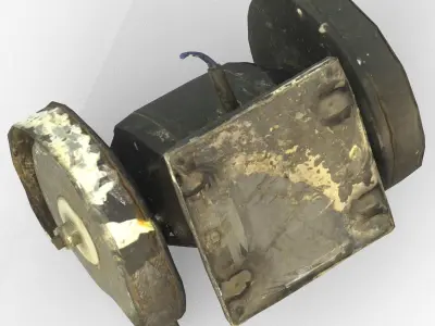 Grinder Low Poly old rusty machine Low-poly 3D model