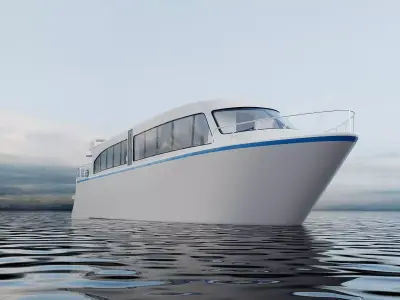 Modern Sightseeing Passenger Ferry 71 3D model