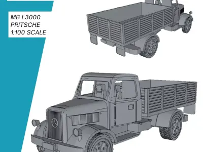 Mercedes Benz L 3000 WW2 3D print model