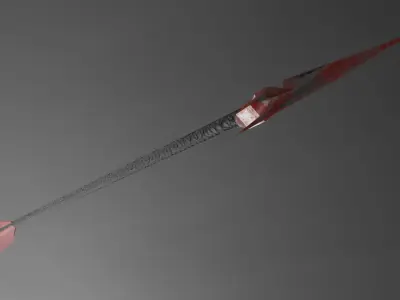 bow and arrow  Low-poly 3D model