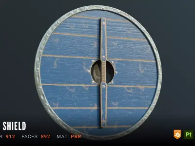 Viking Shield - Game Ready PBR Asset Low-poly 3D model
