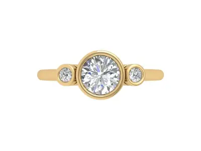 3 Stone Engagement Ring  3D print model
