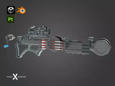 Lancehead F1 Crossbow Low-poly 3D model