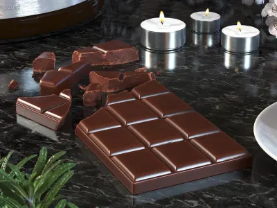 Milk Chocolate Crushed Bar 3D model