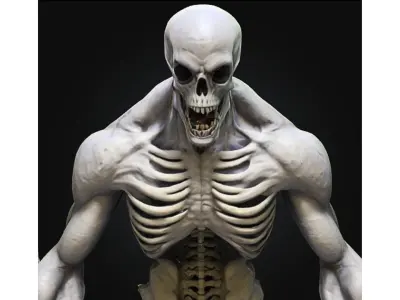 Undead Bone Horror Creature Monster Sci Fi Alien Low-poly 3D model