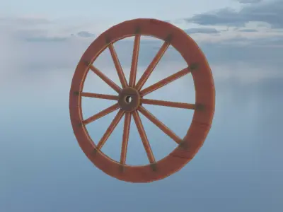 Wooden Wheel Free low-poly 3D model