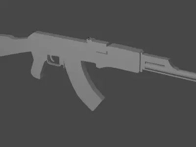 Low Poly AK-47 ak - rifle Free low-poly 3D model