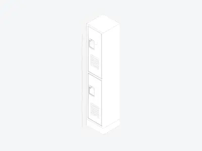 Locker - Metal - Locka - Classic - Double Tier Low-poly 3D model
