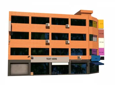 13 LowPoly Building in Korea Collection 01 3D model