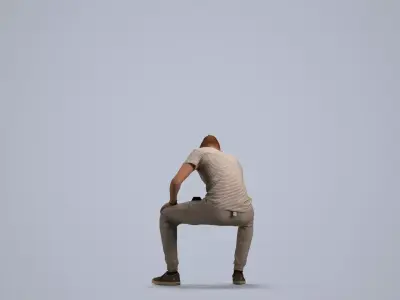 00085Ewoud004 - Adult Caucasian man exercising in casual summer 3D model