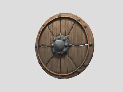 Round Shield Medieval Game-Ready 3D Model Low-poly 3D model