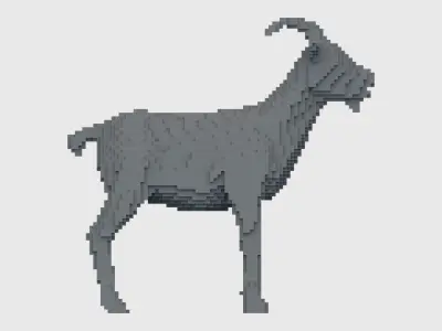 Voxel Goat Low-poly 3D model buy