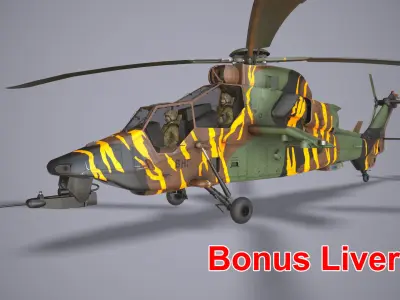  EC-665 Tiger HAD France Basic Animation Low-poly 3D model