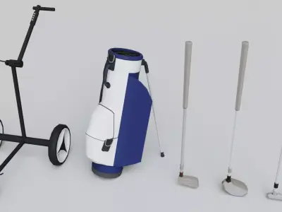 Golf Props Collection Low-poly 3D model