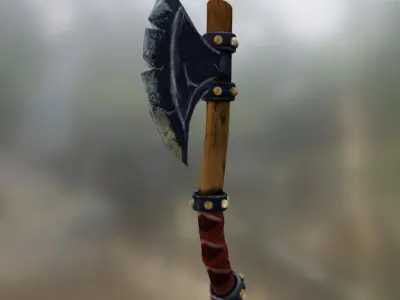 axe medieval Low-poly 3D model