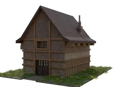 low poly house model Free low-poly 3D model