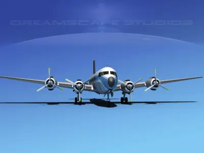 Douglas DC-7B Sabena 3D model