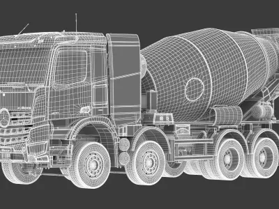 Mercedes Benz eArocs 400 Electric Truck Mixer 3D model