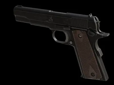 Colt 1911 Low-poly 3D model 4