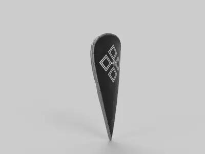 Shield pin with diamond Low-poly 3D model