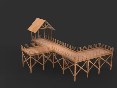 Wooden Pier 3D model