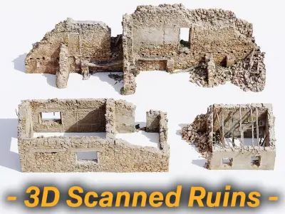 House Ruins Free low-poly 3D model