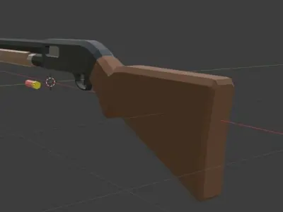 Low-Poly Shotgun gun Low-poly 3D model