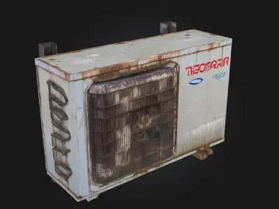 Rusty Air Conditioner Unit  Weathered and Realistic Industrial  3D model