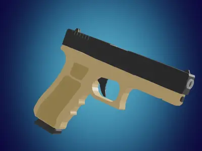 glock 17 gun low-poly game-ready model Low-poly 3D model