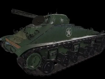 WWII Sherman Tank 3D model