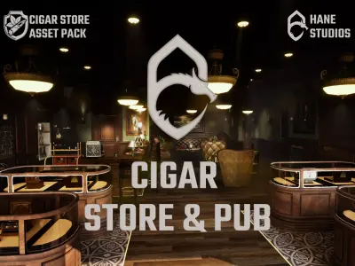 Cigar Store Pub Environment  - Modular Pack - UE5 Low-poly 3D model